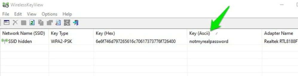 WirelessKeyView Find WiFi Password on Windows 10